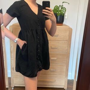 Madewell linen blend babydoll dress, XS